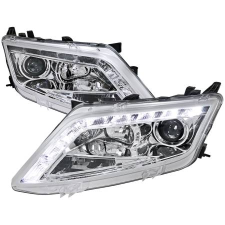 Spec'D Tuning Products - Spec-D 2010-2012 Ford Fusion Projector Headlights w/ LED Light Strip (Chrome Housing/Clear Lens)