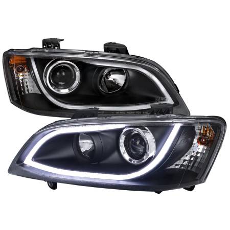 Spec'D Tuning Products - Spec-D 2008-2009 Pontiac G8 LED Bar Projector Headlights (Matte Black Housing/Clear Lens)