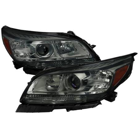 Spec'D Tuning Products - Spec-D 2013-2015 Chevrolet Malibu/ 2016 Malibu Limited Projector Headlights w/ Amber Reflectors (Chrome Housing/Smoke Lens)