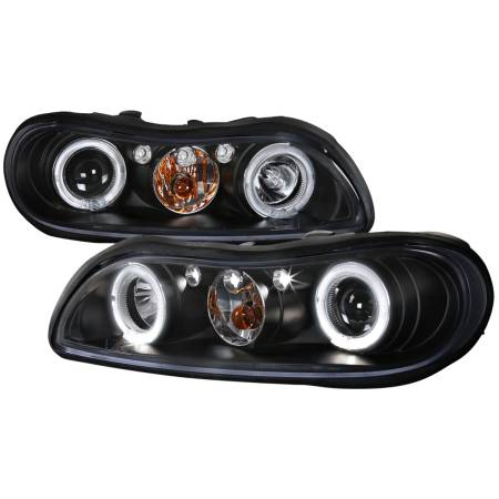 Spec'D Tuning Products - Spec-D 1997-2005 Chevrolet Malibu/ Oldsmobile Cutlass Dual Halo Projector Headlights (Matte Black Housing/Clear Lens)