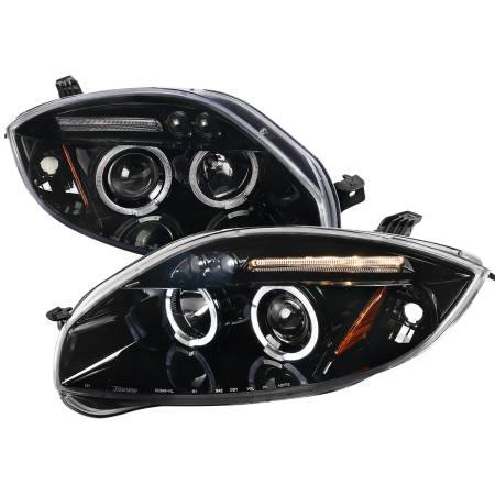 Spec'D Tuning Products - Spec-D 2006-2011 Mitsubishi Eclipse Dual Halo Projector Headlights (Jet Black Housing/Clear Lens)