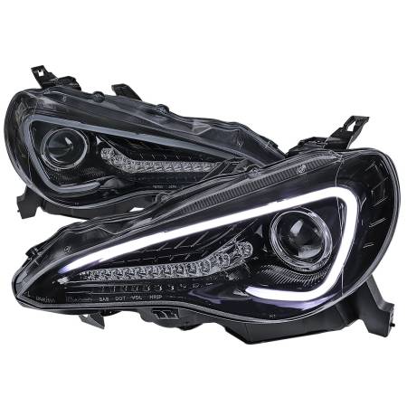 Spec'D Tuning Products - Spec-D 2012-2017 Toyota 86/ Scion FRS LED Bar Projector Headlights w/ LED Turn Signal Lights (Glossy Black Housing/Smoke Lens)