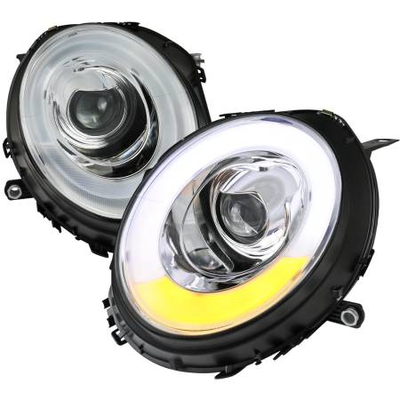 Spec'D Tuning Products - Spec-D 2007-2015 Mini Cooper R55 R56 R57 R58 R59 Projector  Headlights w/ LED Turn Signal Lights (Chrome Housing/Clear Lens)