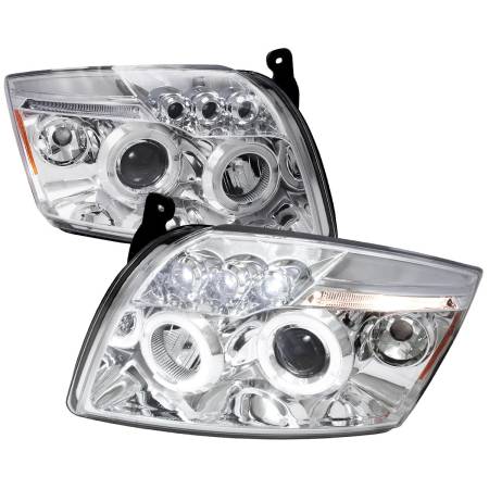 Spec'D Tuning Products - Spec-D 2007-2012 Dodge Caliber Dual Halo Projector Headlights (Chrome Housing/Clear Lens)