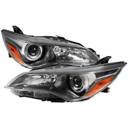 Spec'D Tuning Products - Spec-D 2015-2017 Toyota Camry Projector Headlights w/ Amber Reflectors (Gunmetal Housing/Clear Lens)