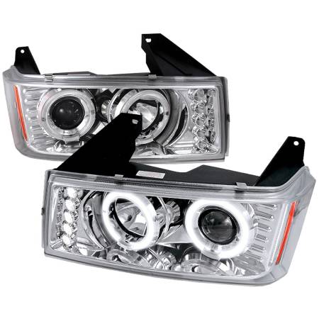 Spec'D Tuning Products - Spec-D 2004-2012 Chevrolet Colorado/ GMC Canyon Dual Halo Projector Headlights (Chrome Housing/Clear Lens)