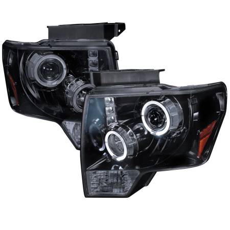 Spec'D Tuning Products - Spec-D 2009-2014 Ford F-150 Dual Halo Projector Headlights (Glossy Black Housing/Smoke Lens)