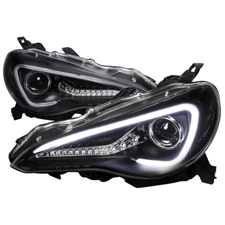 Spec'D Tuning Products - Spec-D 2012-2017 Scion FRS/ Toyota 86 LED Bar Projector Headlights w/ LED Turn Signal Lights (Matte Black Housing/Clear Lens)