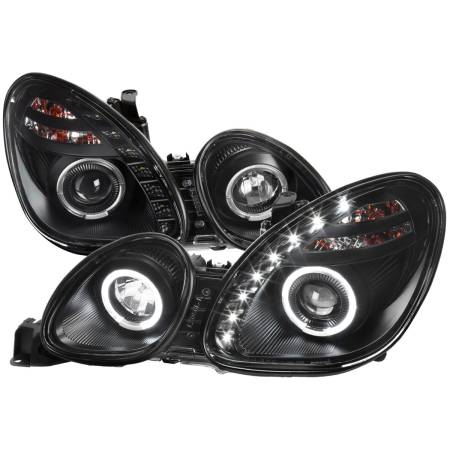 Spec'D Tuning Products - Spec-D 1998-2005 Lexus GS300/GS400/GS430 Halo Projector Headlights w/ SMD LED Light Strip (Matte Black Housing/Clear Lens)
