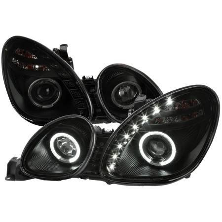 Spec'D Tuning Products - Spec-D 1998-2005 Lexus GS300/GS400/GS430 Halo Projector Headlights w/ SMD LED Light Strip (Black Housing/Smoke Lens)