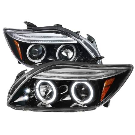 Spec'D Tuning Products - Spec-D 2005-2010 Scion tC Dual Halo Projector Headlights (Jet Black Housing/Clear Lens)