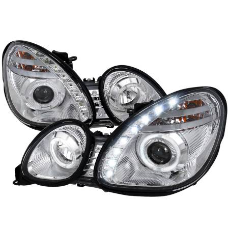 Spec'D Tuning Products - Spec-D 1998-2005 Lexus GS300/GS400/GS430 Halo Projector Headlights w/ SMD LED Light Strip (Chrome Housing/Clear Lens)