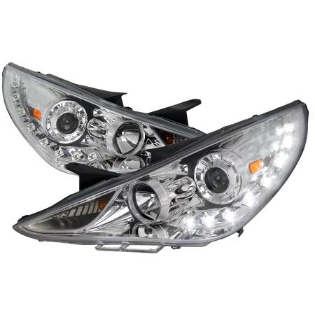 Spec'D Tuning Products - Spec-D 2011-2014 Hyundai Sonata Projector Headlights w/ SMD LED Light Strip (Chrome Housing/Clear Lens)