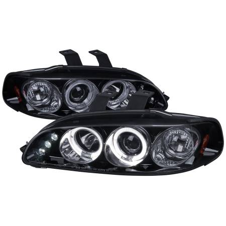 Spec'D Tuning Products - Spec-D 1992-1995 Honda Civic Dual Halo Projector Headlights (Glossy Black Housing/Smoke Lens)