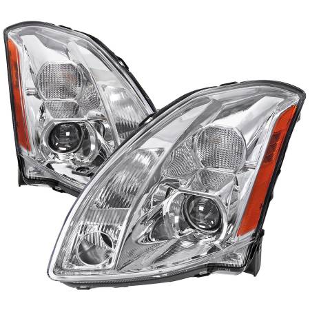 Spec'D Tuning Products - Spec-D 2004-2006 Nissan Maxima Projector Headlights w/ Amber Reflectors (Chrome Housing/Clear Lens)