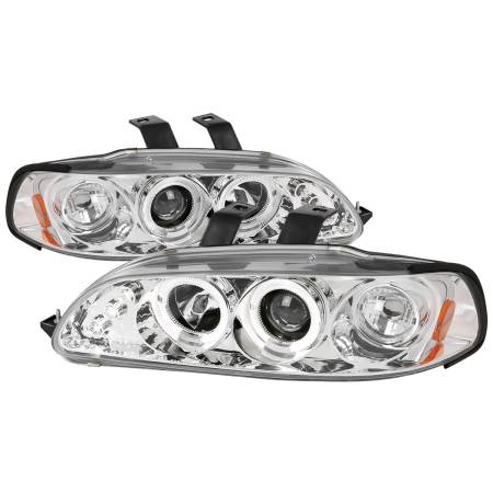 Spec'D Tuning Products - Spec-D 1992-1995 Honda Civic Dual Halo Projector Headlights (Chrome Housing/Clear Lens)