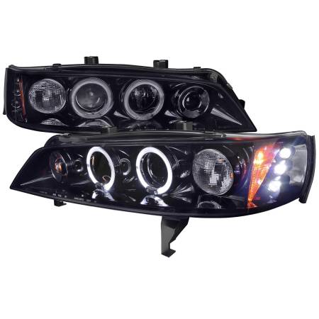 Spec'D Tuning Products - Spec-D 1994-1997 Honda Accord Dual Halo Projector Headlights (Glossy Black Housing/Smoke Lens)