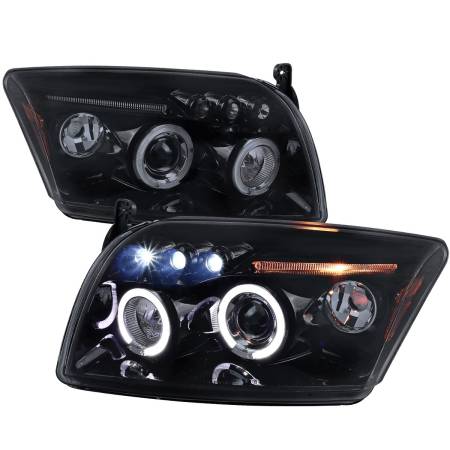 Spec'D Tuning Products - Spec-D 2007-2012 Dodge Caliber Dual Halo Projector Headlights (Glossy Black Housing/Smoke Lens)