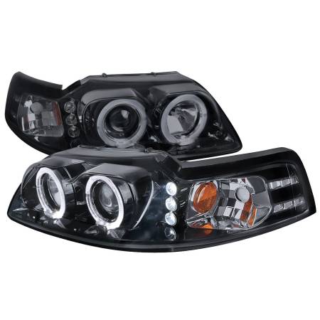 Spec'D Tuning Products - Spec-D 1999-2004 Ford Mustang Dual Halo Projector Headlights (Glossy Black Housing/Smoke Lens)