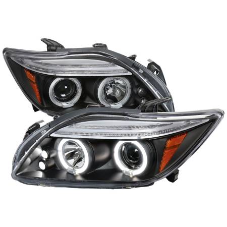 Spec'D Tuning Products - Spec-D 2005-2010 Scion tC Dual Halo Projector Headlights (Matte Black Housing/Clear Lens)