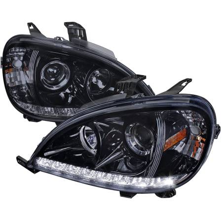 Spec'D Tuning Products - Spec-D 1998-2001 Mercedes Benz W163 ML Class Projector Headlights w/ SMD LED Light Strip (Glossy Black Housing/Smoke Lens)