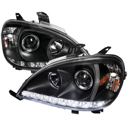 Spec'D Tuning Products - Spec-D 2002-2005 Mercedes Benz W163 ML Class Projector Headlights w/ SMD LED Light Strip (Matte Black Housing/Clear Lens)