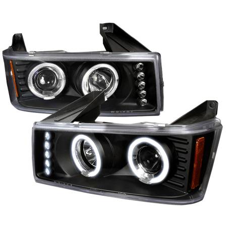 Spec'D Tuning Products - Spec-D 2004-2012 Chevrolet Colorado/ GMC Canyon Dual Halo Projector Headlights (Matte Black Housing/Clear Lens)
