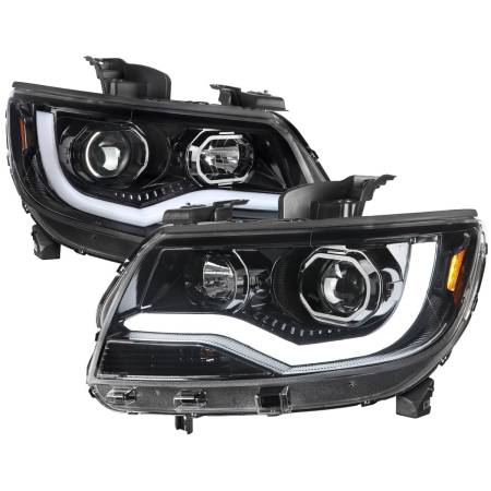 Spec'D Tuning Products - Spec-D 2015-2021 Chevrolet Colorado LED Bar Projector Headlights (Glossy Black Housing/Clear Lens)
