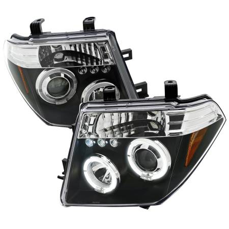 Spec'D Tuning Products - Spec-D 2005-2007 Nissan Pathfinder/ 2005-2008 Frontier Dual Halo Projector Headlights (Matte Black Housing/Clear Lens)