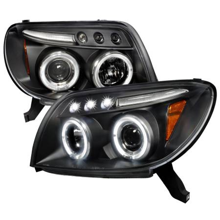 Spec'D Tuning Products - Spec-D 2003-2005 Toyota 4Runner Dual Halo Projector Headlights (Matte Black Housing/Clear Lens)