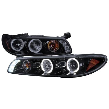 Spec'D Tuning Products - Spec-D 1997-2003 Pontiac Grand Prix Dual Halo Projector Headlights (Glossy Black Housing/Smoke Lens)