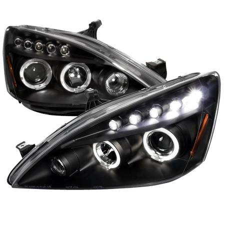 Spec'D Tuning Products - Spec-D 2003-2007 Honda Accord Dual Halo Projector Headlights (Matte Black Housing/Clear Lens)