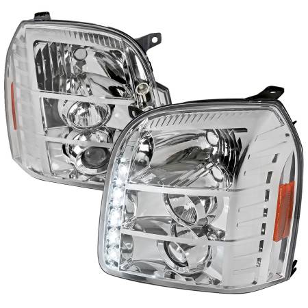 Spec'D Tuning Products - Spec-D 2007-2014 GMC Yukon/Yukon XL 1500/2500 Projector Headlights (Chrome Housing/Clear Lens)