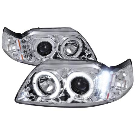 Spec'D Tuning Products - Spec-D 1999-2004 Ford Mustang Dual Halo Projector Headlights (Chrome Housing/Clear Lens)
