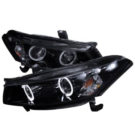 Spec'D Tuning Products - Spec-D 2008-2012 Honda Accord Coupe Dual Halo Projector Headlights (Glossy Black Housing/Smoke Lens)