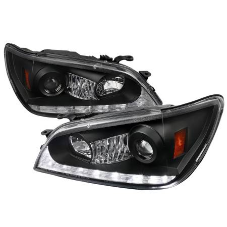Spec'D Tuning Products - Spec-D 2001-2005 Lexus IS300 Projector Headlights w/ LED Light Strip & LED Turn Signal Lights (Matte Black Housing/Clear Lens)