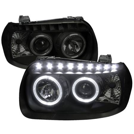 Spec'D Tuning Products - Spec-D 2005-2007 Ford Escape Dual Halo Projector Headlights w/ SMD LED Light Strip (Black Housing/Smoke Lens)