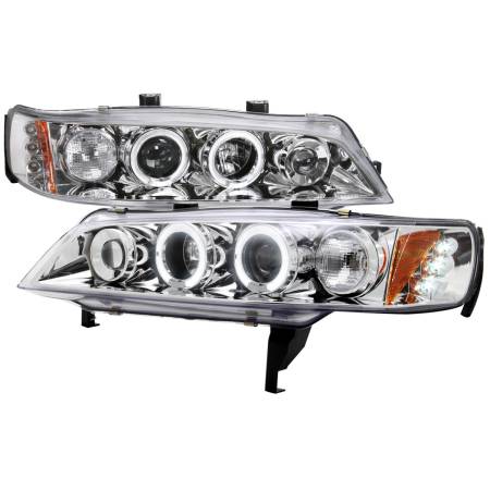 Spec'D Tuning Products - Spec-D 1994-1997 Honda Accord Dual Halo Projector Headlights (Chrome Housing/Clear Lens)