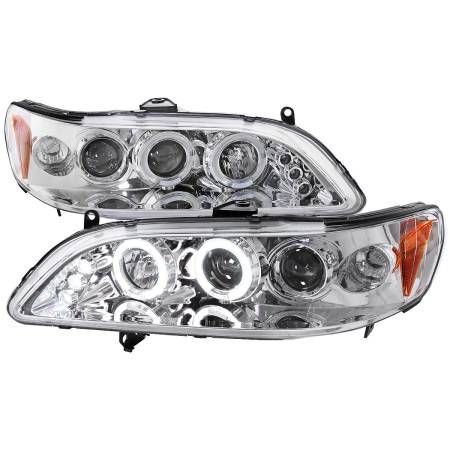 Spec'D Tuning Products - Spec-D 1998-2002 Honda Accord Dual Halo Projector Headlights (Chrome Housing/Clear Lens)