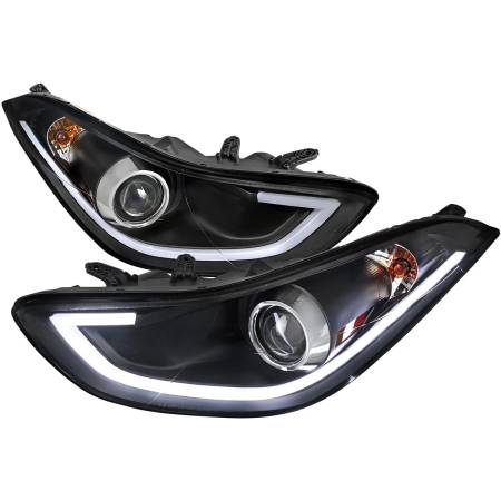 Spec'D Tuning Products - Spec-D 2011-2013 Hyundai Elantra LED Bar Projector Headlights (Matte Black Housing/Clear Lens)
