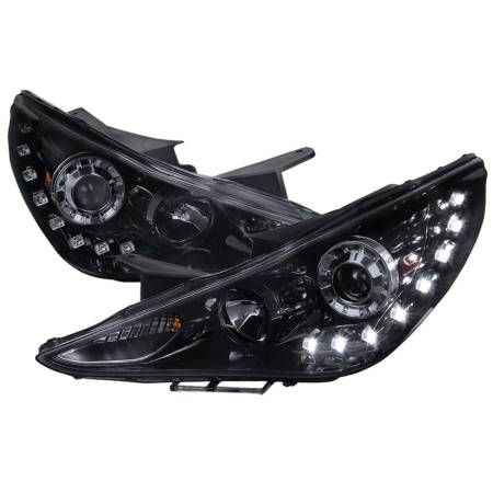 Spec'D Tuning Products - Spec-D 2011-2014 Hyundai Sonata Projector Headlights w/ SMD LED Light Strip (Chrome Housing/Smoke Lens)
