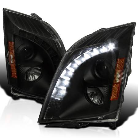 Spec'D Tuning Products - Spec-D 2008-2014 Cadillac CTS SMD LED Light Strip Projector Headlights (Black Housing/Smoke Lens)