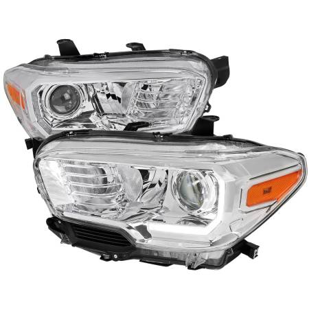 Spec'D Tuning Products - Spec-D 2016-2023 Toyota Tacoma LED Bar Projector Headlight (Chrome Housing/Clear Lens)