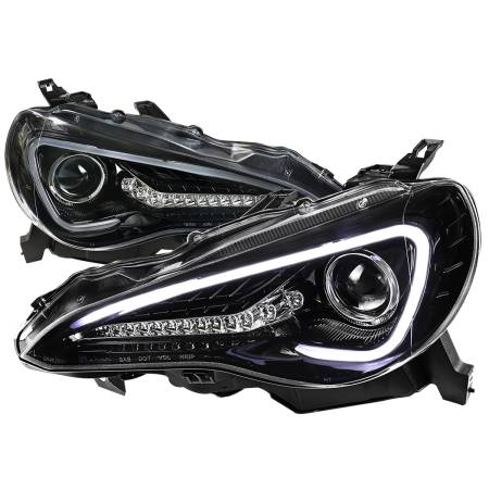 Spec'D Tuning Products - Spec-D 2012-2017 Scion FRS/ Toyota 86 LED Bar Projector Headlights w/ LED Turn Signal Lights (Jet Black Housing/Clear Lens)