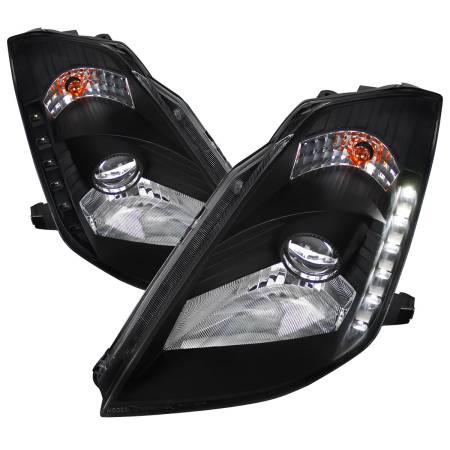 Spec'D Tuning Products - Spec-D 2003-2005 Nissan 350Z Projector Headlights (Matte Black Housing/Clear Lens)