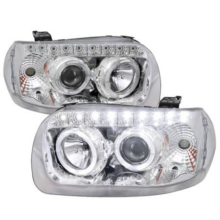 Spec'D Tuning Products - Spec-D 2005-2007 Ford Escape Dual Halo Projector Headlights w/ SMD LED Light Strip (Chrome Housing/Clear Lens)