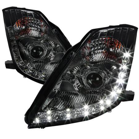 Spec'D Tuning Products - Spec-D 2006-2009 Nissan 350Z SMD LED Light Strip Projector Headlights (Chrome Housing/Smoke Lens)