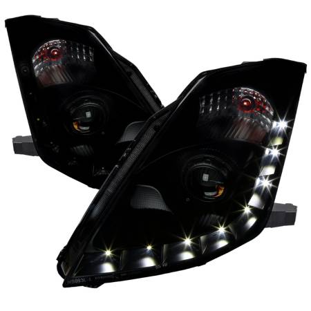 Spec'D Tuning Products - Spec-D 2006-2009 Nissan 350Z SMD LED Light Strip Projector Headlights (Black Housing/Smoke Lens)