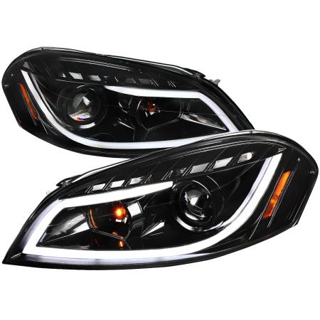 Spec'D Tuning Products - Spec-D 2006-2013 Chevrolet Impala / 2014-2015 Impala Limited / 2006-2007 Monte Carlo LED Bar Projector Headlights (Jet Black Housing/Clear Lens)