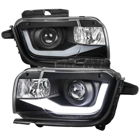 Spec'D Tuning Products - Spec-D 2010-2013 Chevrolet Camaro LED Bar Projector Headlights (Matte Black Housing/Clear Lens)